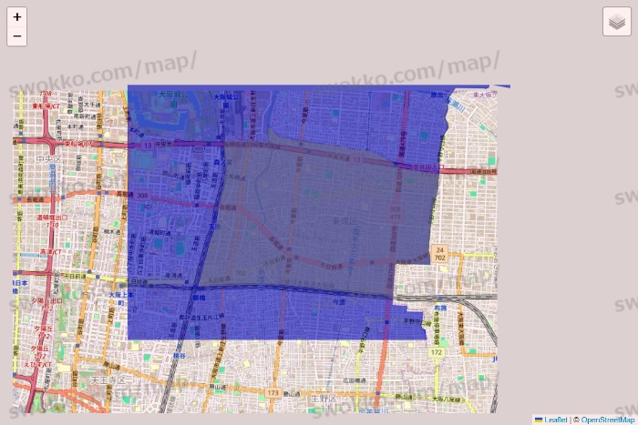 大阪府のRocket Now（ロケットナウ）のエリア地図
