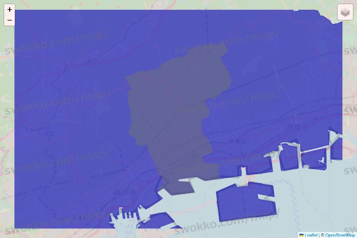 兵庫県のRocket Now（ロケットナウ）のエリア地図