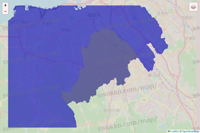 福岡県のRocket Now（ロケットナウ）のエリア地図