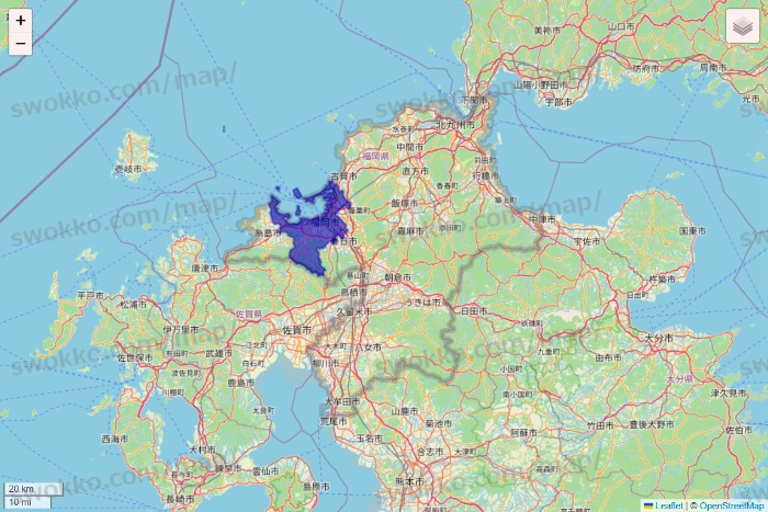福岡県のRocket Now（ロケットナウ）のエリア地図