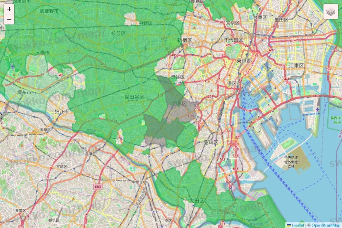 東京都のサミットネットスーパーのエリア地図