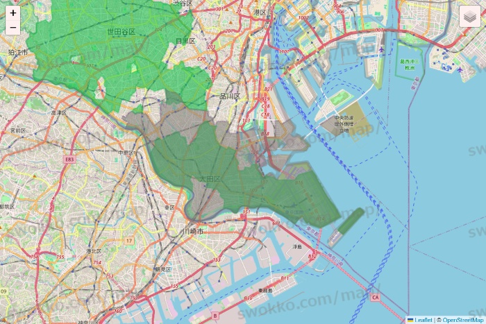 東京都のサミットネットスーパーのエリア地図