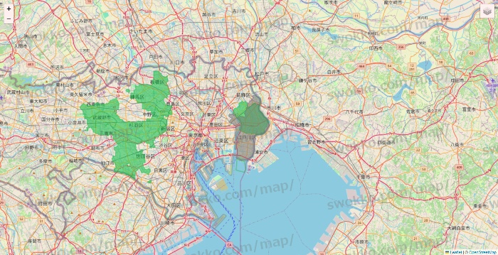東京都のサミットネットスーパーのエリア地図