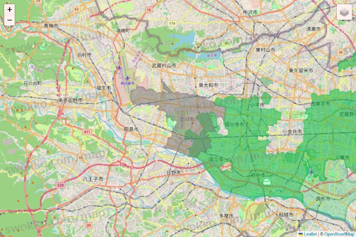 東京都のサミットネットスーパーのエリア地図