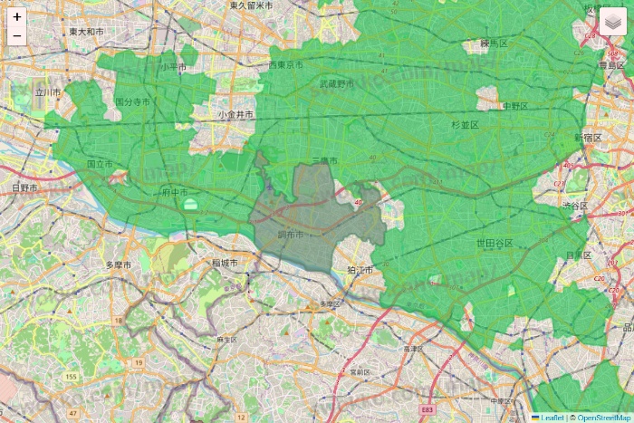 東京都のサミットネットスーパーのエリア地図