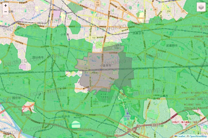 東京都のサミットネットスーパーのエリア地図