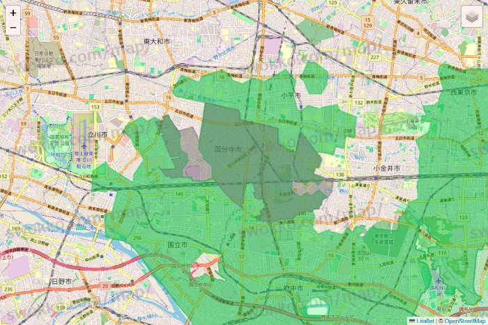 東京都のサミットネットスーパーのエリア地図