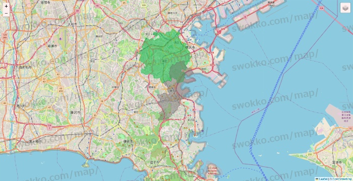神奈川県のサミットネットスーパーのエリア地図
