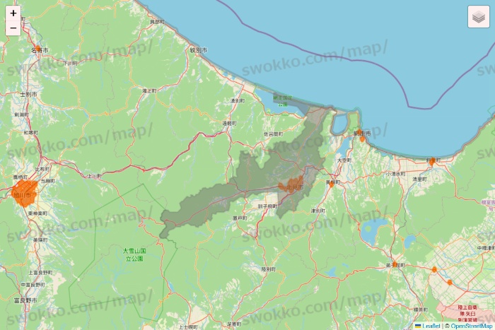北海道の7NOW（セブンナウ）のエリア地図