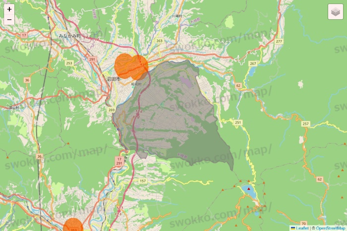 群馬県の7NOW（セブンナウ）のエリア地図
