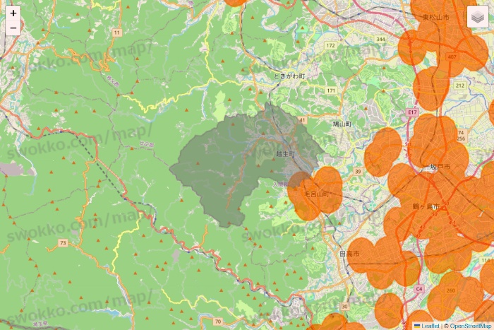 埼玉県の7NOW（セブンナウ）のエリア地図
