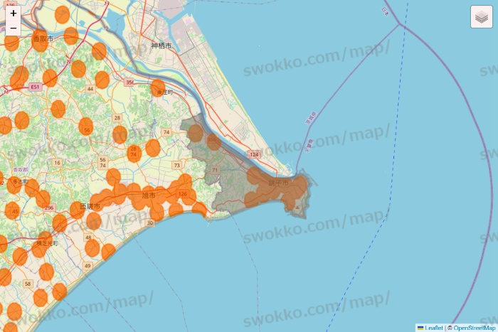 千葉県の7NOW（セブンナウ）のエリア地図