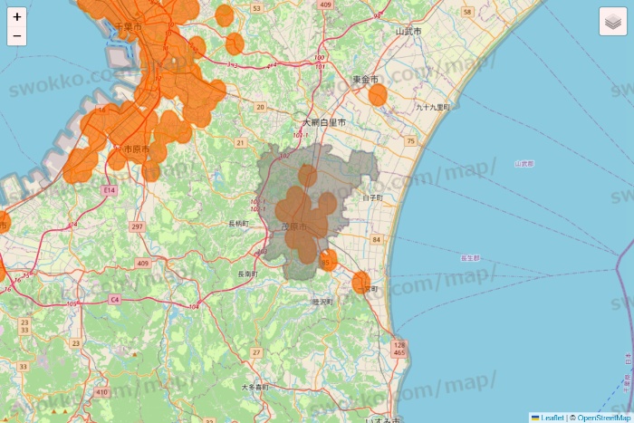 千葉県の7NOW（セブンナウ）のエリア地図