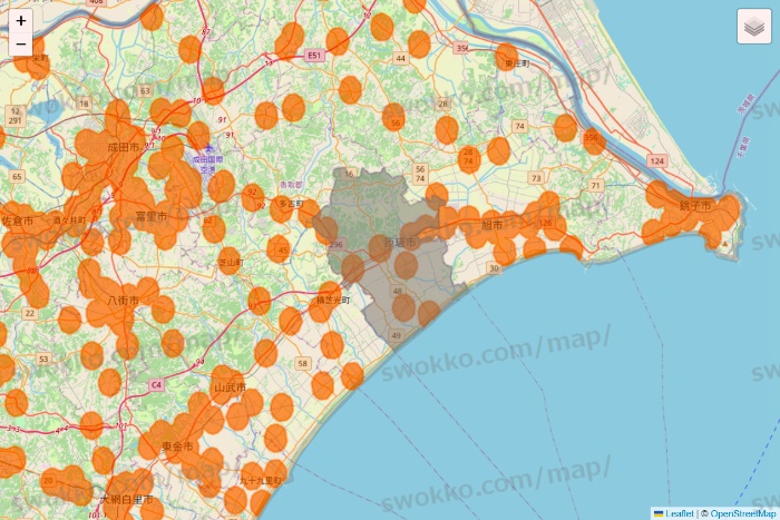 千葉県の7NOW（セブンナウ）のエリア地図