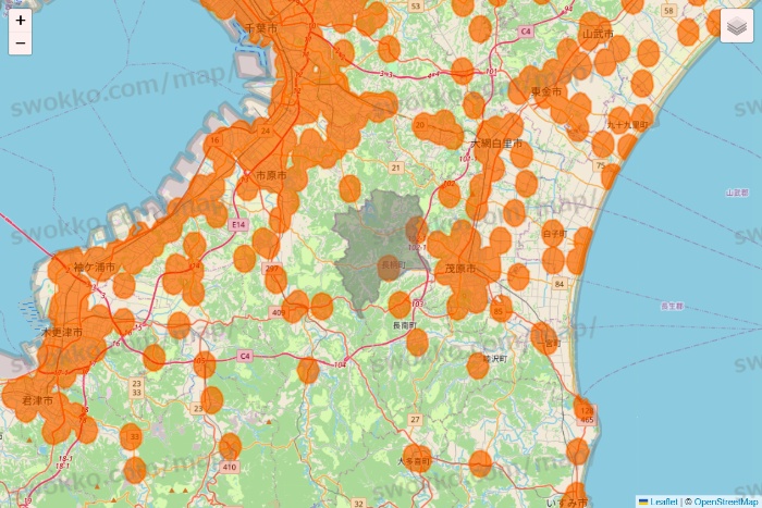 千葉県の7NOW（セブンナウ）のエリア地図