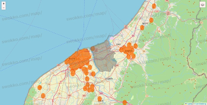 新潟県の7NOW（セブンナウ）のエリア地図