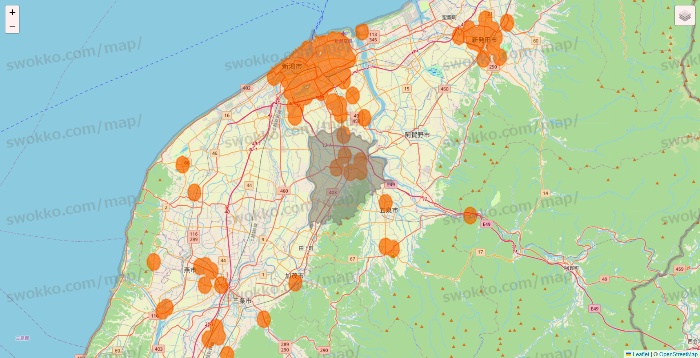 新潟県の7NOW（セブンナウ）のエリア地図