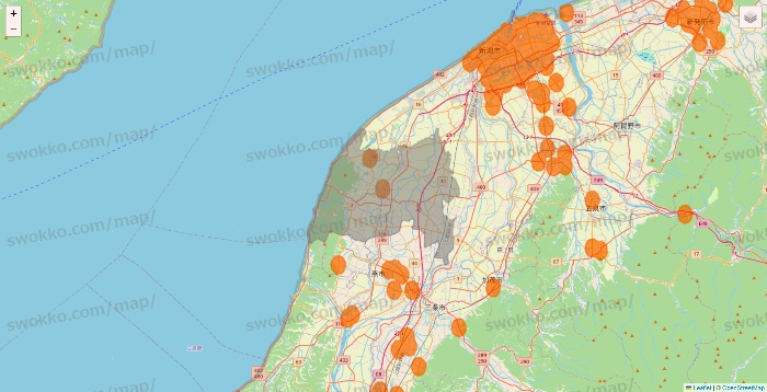 新潟県の7NOW（セブンナウ）のエリア地図