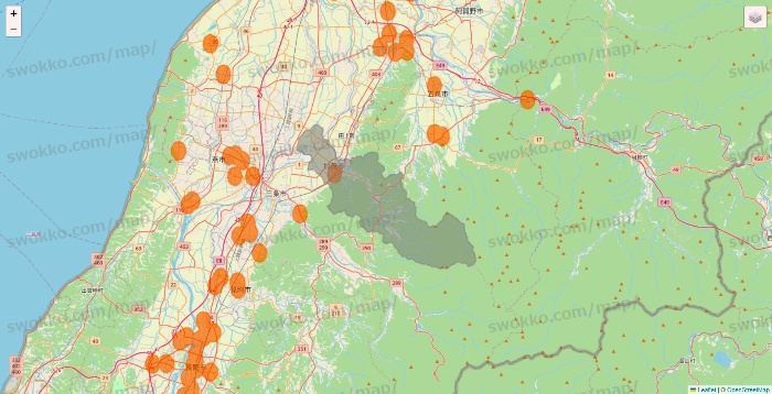 新潟県の7NOW（セブンナウ）のエリア地図