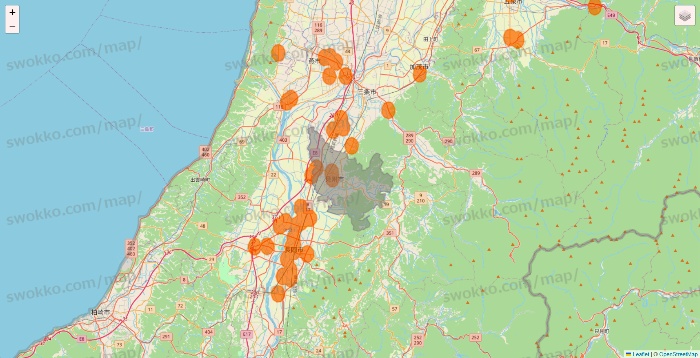 新潟県の7NOW（セブンナウ）のエリア地図