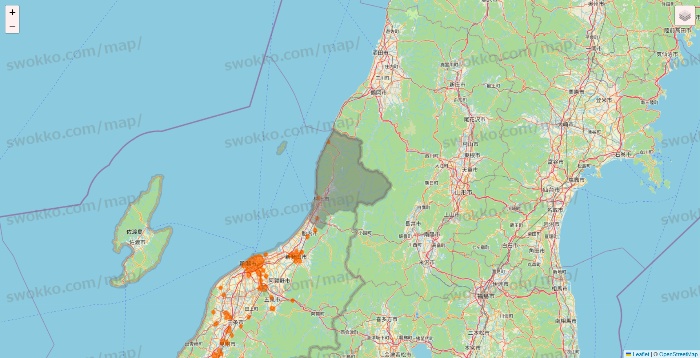 新潟県の7NOW（セブンナウ）のエリア地図