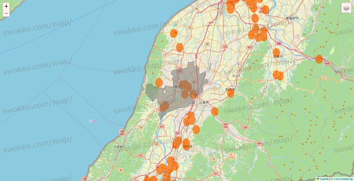 新潟県の7NOW（セブンナウ）のエリア地図