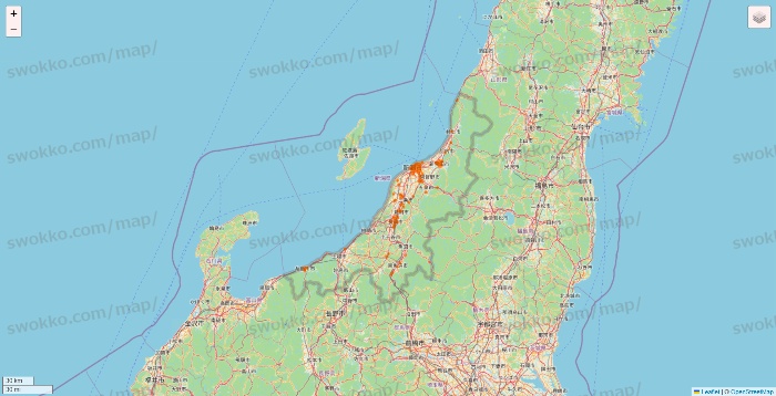 新潟県の7NOW（セブンナウ）のエリア地図