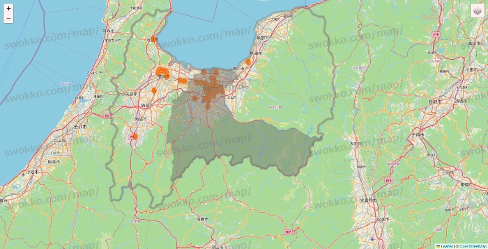 富山県の7NOW（セブンナウ）のエリア地図