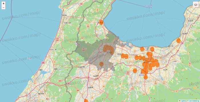 富山県の7NOW（セブンナウ）のエリア地図