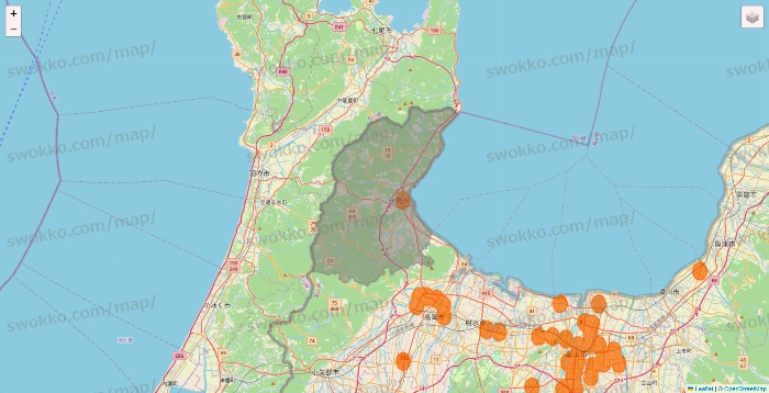 富山県の7NOW（セブンナウ）のエリア地図