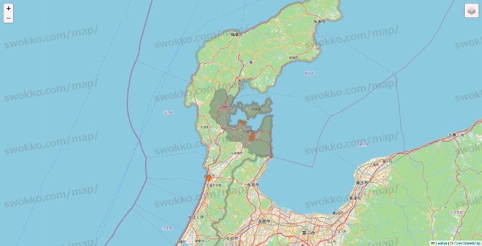 石川県の7NOW（セブンナウ）のエリア地図