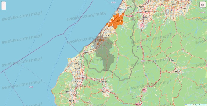 石川県の7NOW（セブンナウ）のエリア地図