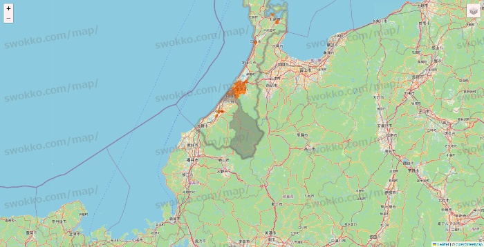 石川県の7NOW（セブンナウ）のエリア地図