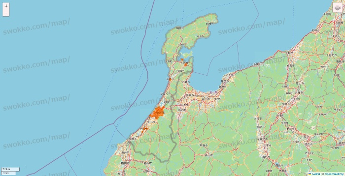 石川県の7NOW（セブンナウ）のエリア地図