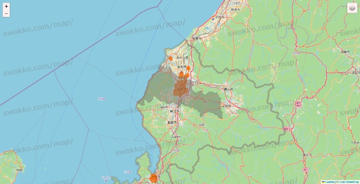 福井県の7NOW（セブンナウ）のエリア地図