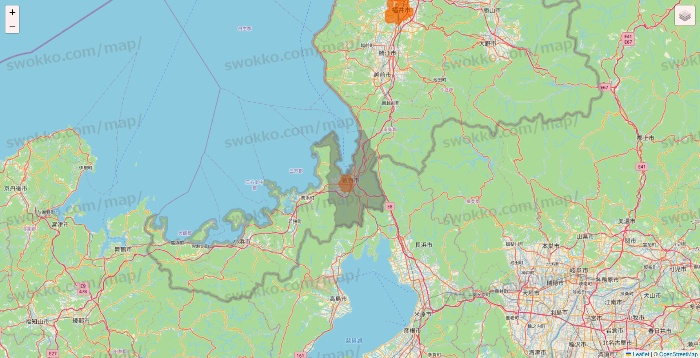福井県の7NOW（セブンナウ）のエリア地図