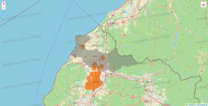 福井県の7NOW（セブンナウ）のエリア地図