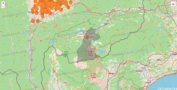 山梨県の7NOW（セブンナウ）のエリア地図