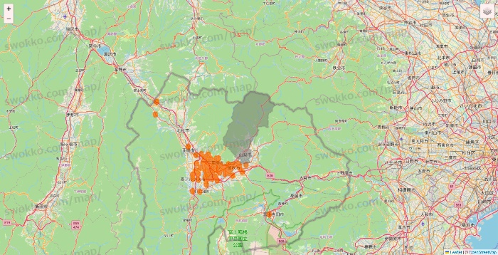 山梨県の7NOW（セブンナウ）のエリア地図