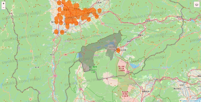 山梨県の7NOW（セブンナウ）のエリア地図