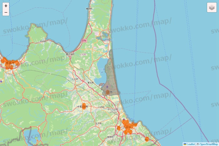 青森県の7NOW（セブンナウ）のエリア地図