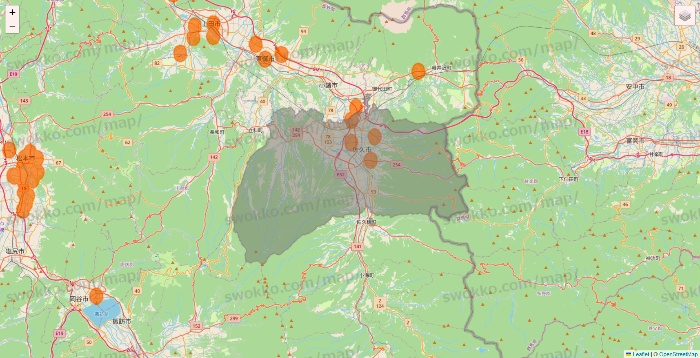 長野県の7NOW（セブンナウ）のエリア地図