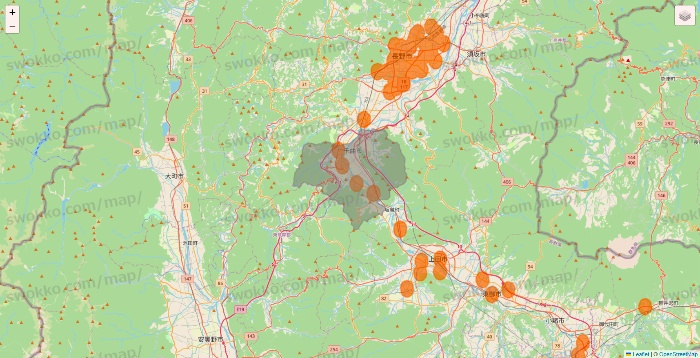 長野県の7NOW（セブンナウ）のエリア地図