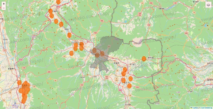長野県の7NOW（セブンナウ）のエリア地図