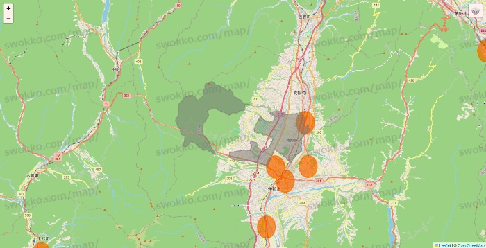 長野県の7NOW（セブンナウ）のエリア地図