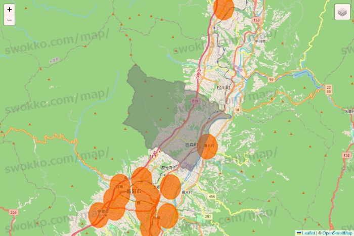 長野県の7NOW（セブンナウ）のエリア地図