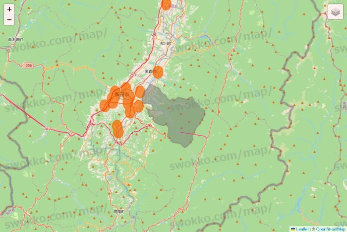 長野県の7NOW（セブンナウ）のエリア地図