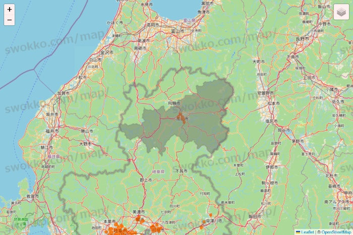 岐阜県の7NOW（セブンナウ）のエリア地図
