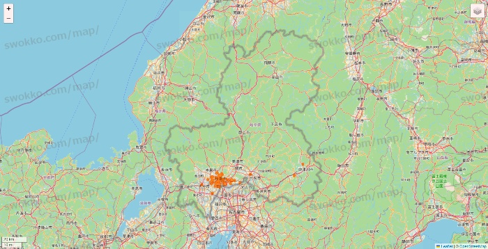 岐阜県の7NOW（セブンナウ）のエリア地図