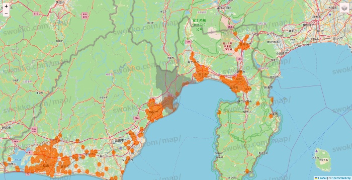 静岡県の7NOW（セブンナウ）のエリア地図